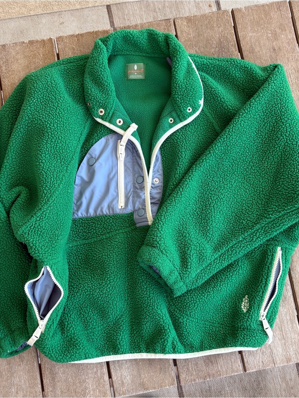 Hit the slopes two tone Fleece Pullover Jacket